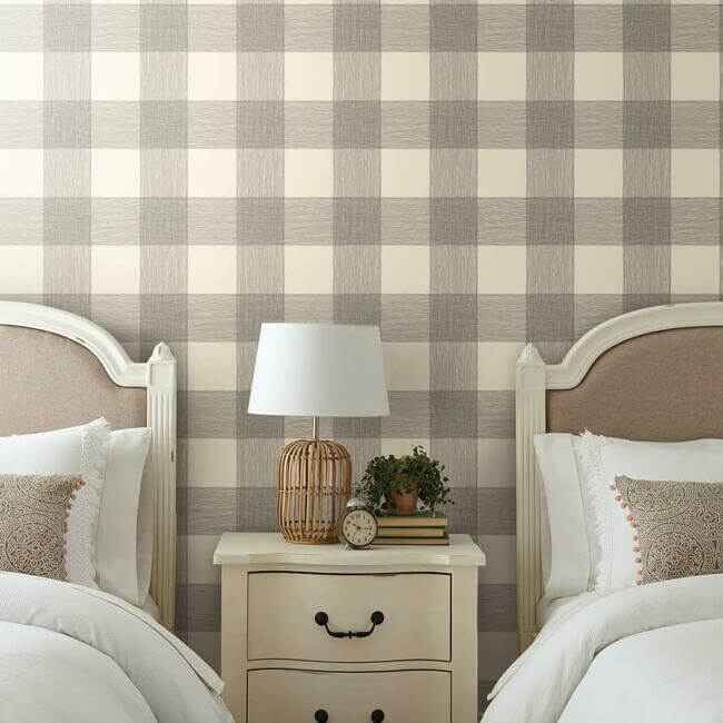 Common Thread Cream & Black Wallpaper - York Wallcoverings - ME1523 - York Wallcoverings Wallpaper