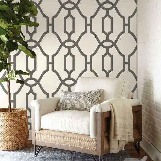 Repurpose Woven Trellis Charcoal Wallpaper - York Wallcoverings - ME1550 - York Wallcoverings Wallpaper