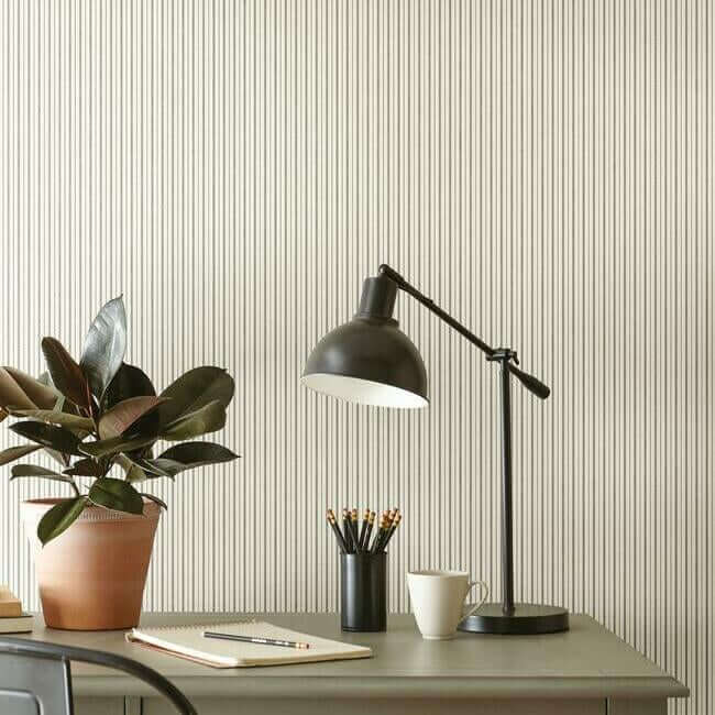 french-ticking-charcoal-black-wallpaper-york-wallcoverings-me1561 - York Wallcoverings Wallpaper
