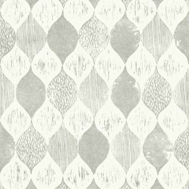 Garden Trowel Woodblock Print Grey Wallpaper - York Wallcoverings - ME1564 - York Wallcoverings Wallpaper