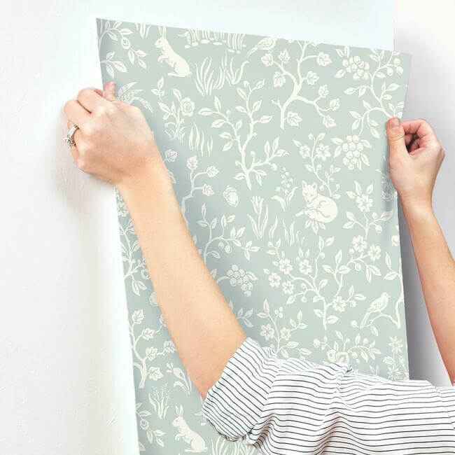 Fox & Hare Green Wallpaper - York Wallcoverings - MK1111 - York Wallcoverings Wallpaper