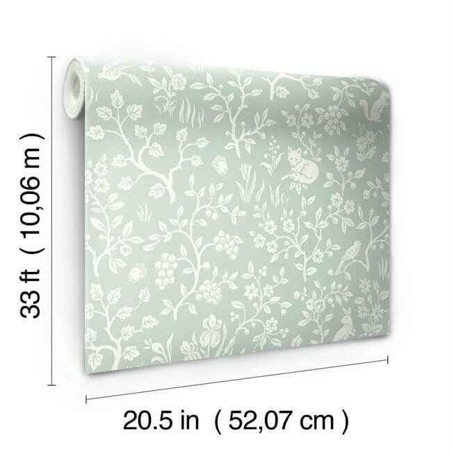 Fox & Hare Green Wallpaper - York Wallcoverings - MK1111 - York Wallcoverings Wallpaper