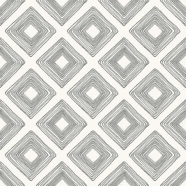 diamond-sketch-wallpaper-black-on-white-york-wallcoverings-me1579 - York Wallcoverings Wallpaper