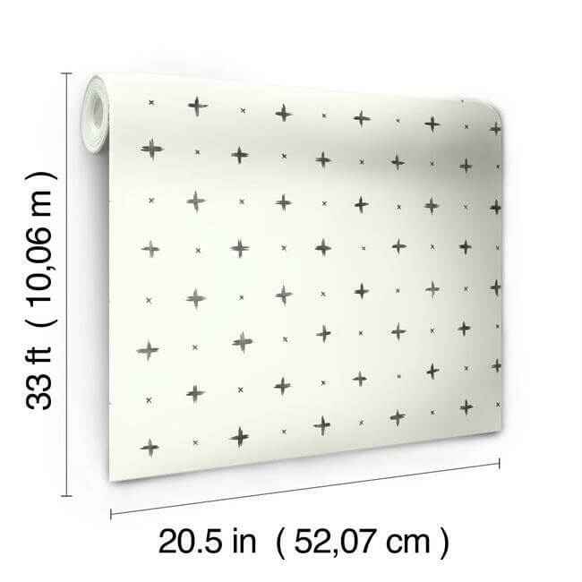 Cross Stitch Black Wallpaper - York Wallcoverings - MK1100 - York Wallcoverings Wallpaper