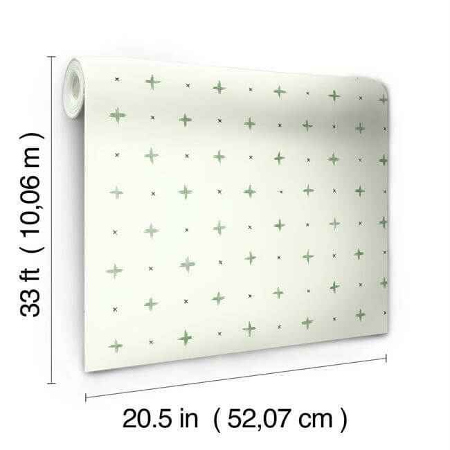 Cross Stitch Green Wallpaper - York Wallcoverings - MK1102 - York Wallcoverings Wallpaper