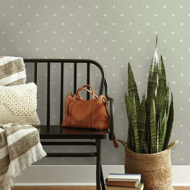 cross-stitch-grey-wallpaper-york-wallcoverings-mk1103 - York Wallpaper Wallpaper