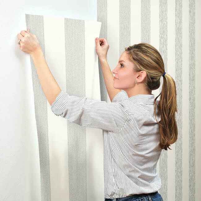 Thread Stripe Black Wallpaper - York Wallcoverings - MK1117 - York Wallcoverings Wallpaper