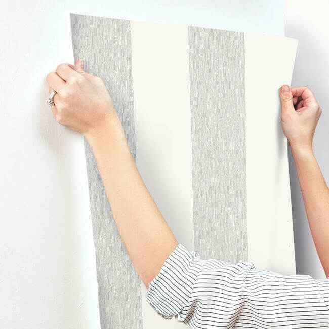 Thread Stripe Black Wallpaper - York Wallcoverings - MK1117 - York Wallcoverings Wallpaper