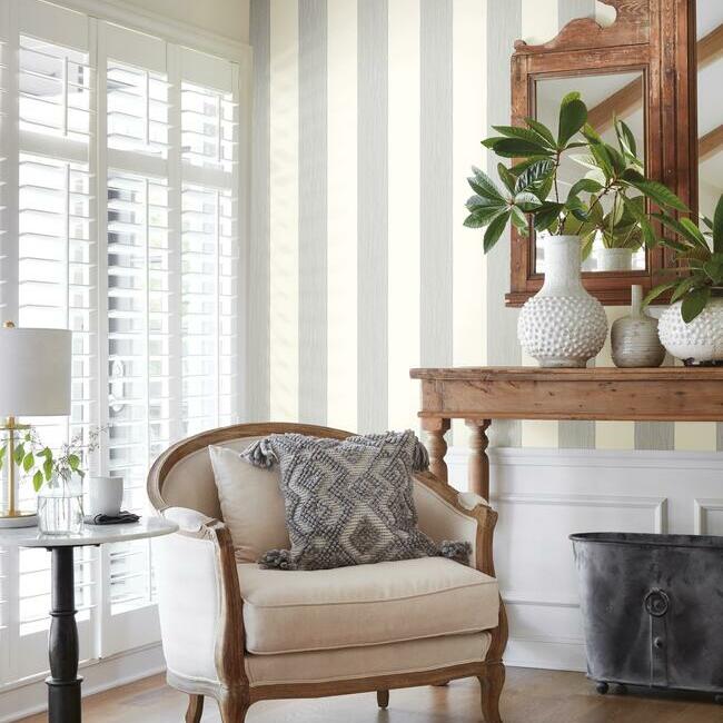 thread-stripe-wallpaper-navy-york-wallcoverings-mk1119 - York Wallcoverings Wallpaper