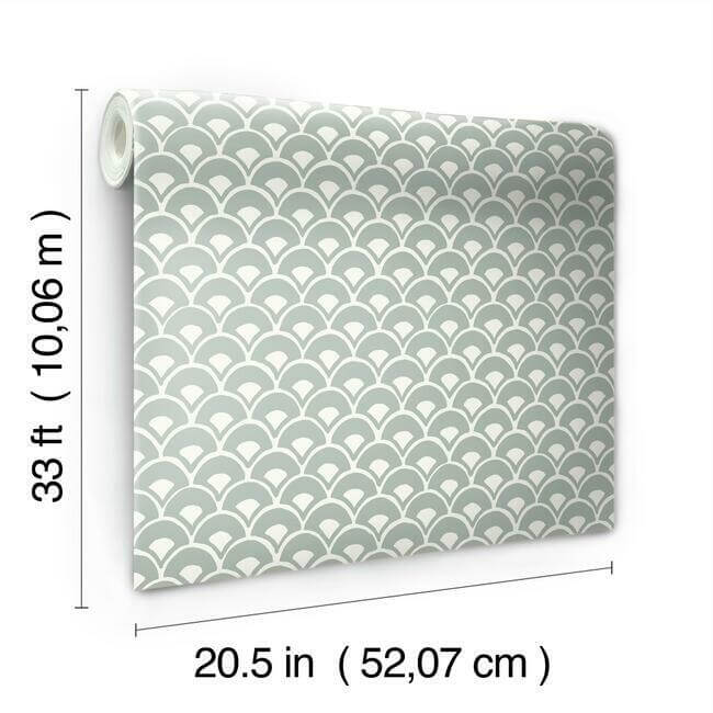 stacked-scallops-blue-wallpaper-york-wallcoverings-mk1151 - York Wallpaper Wallpaper