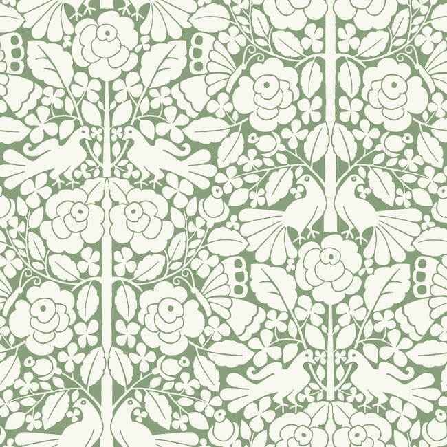 Fairy Tales Green Wallpaper - York Wallcoverings - MK1164 - York Wallcoverings Wallpaper