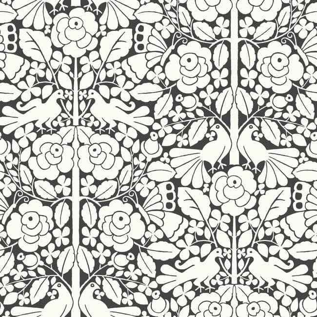 Fairy Tales Black Wallpaper - York Wallcoverings - MK1167 - York Wallcoverings Wallpaper