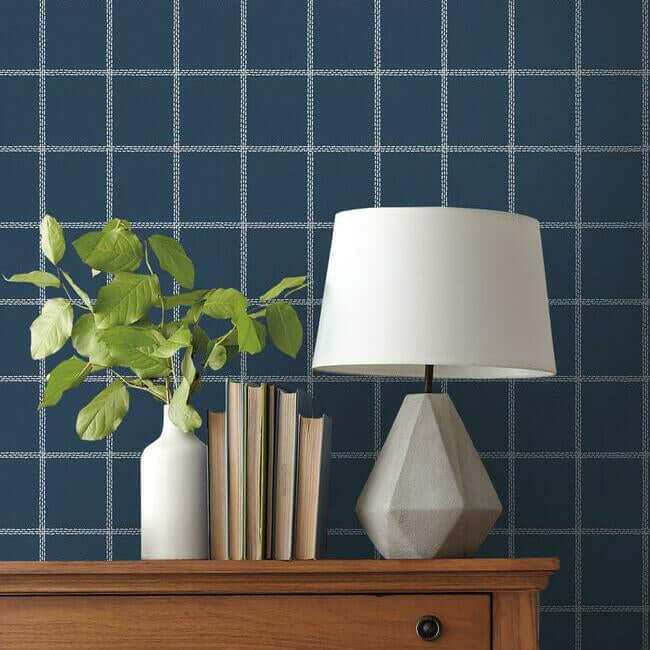 sunday-best-blue-wallpaper-york-wallcoverings-mk1176 - York Wallpaper Wallpaper