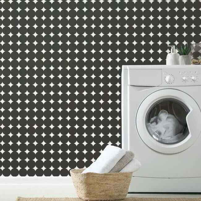 Modern Circles Acoustical Peel Stick Tiles Midnight - York Wallcoverings - QWS1017 - York Wallcoverings Wallpaper