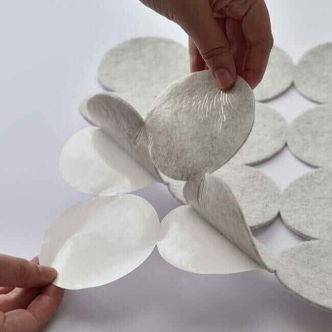 Modern Circles Acoustical Peel Stick Tiles Snow - York Wallcoverings - QWS1015 - York Wallcoverings Wallpaper