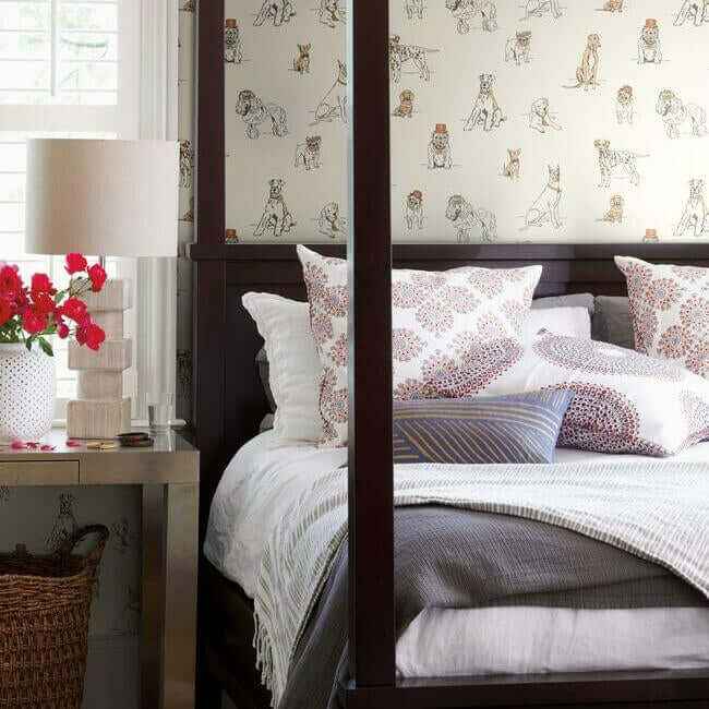 Dogs Life Wallpaper Orangegold - York Wallcoverings - AF1940 - York Wallcoverings Wallpaper