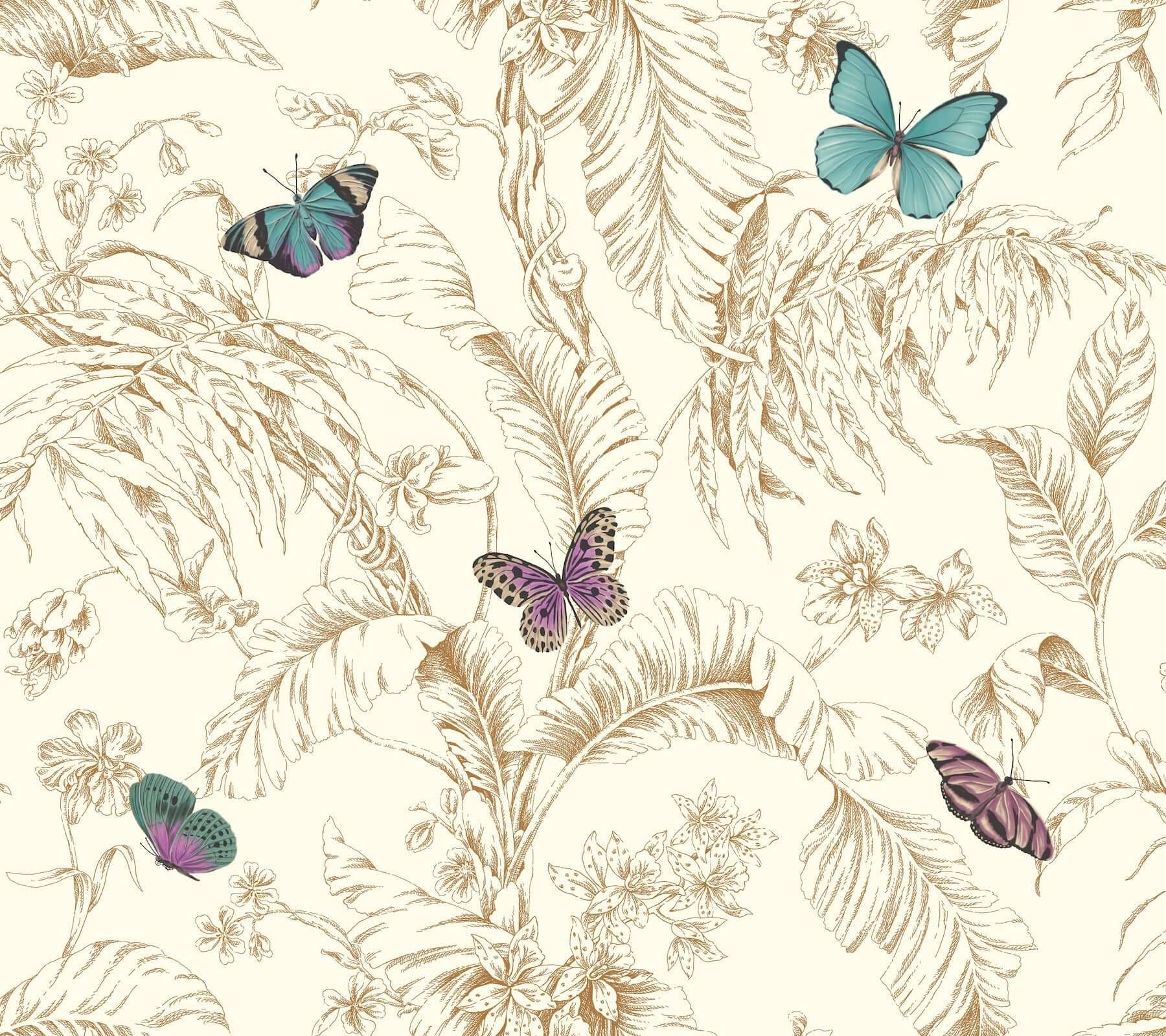 papillon-gold-wallpaper-york-wallcoverings-af2028 - York Wallpaper Wallpaper