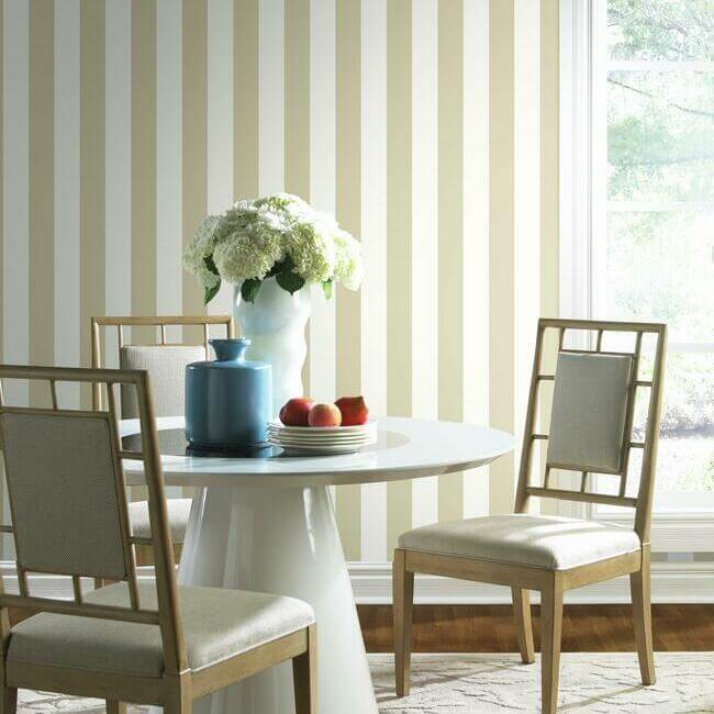3-in-stripe-tan-metallic-wallpaper-york-wallcoverings-sa9177 - York Wallpaper Wallpaper