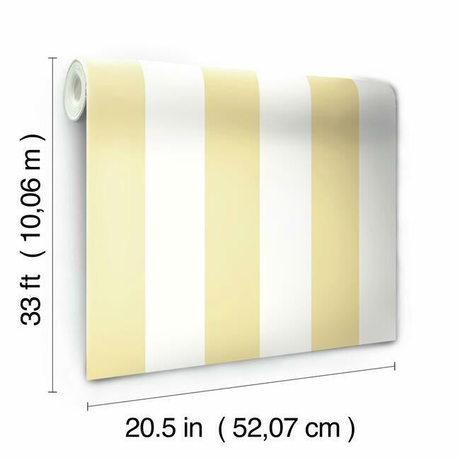 3-stripe-wallpaper-yellow-with-white-york-wallcoverings-sa9178 - York Wallcoverings Wallpaper