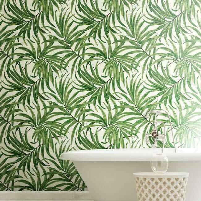 Bali Leaves Yellow & Tan Wallpaper - York Wallcoverings - AT7050 - York Wallcoverings Wallpaper