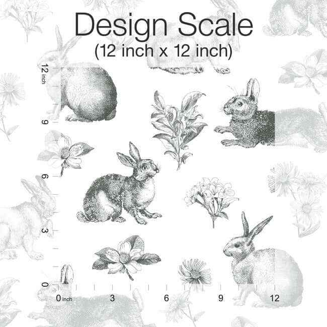 Bunny Toile Black & White Wallpaper - York Wallcoverings - AT4263 - York Wallcoverings Wallpaper