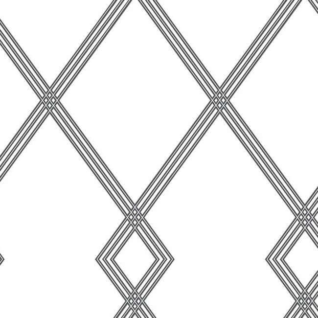 ribbon-stripe-trellis-white-black-wallpaper-york-wallcoverings-cy1509 - York Wallpaper Wallpaper