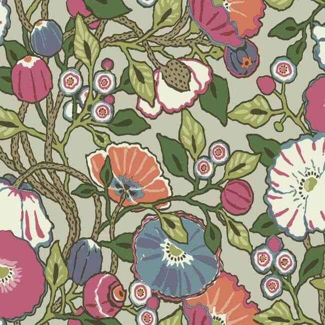 Vincent Poppies Wallpaper Brights - York Wallcoverings - CY1516 - York Wallcoverings Wallpaper