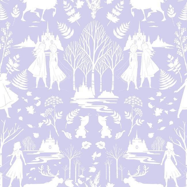 disney-frozen-2-nordic-purple-glitter-wallpaper-york-wallcoverings-di1013 - York Wallpaper Wallpaper