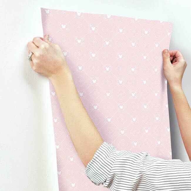 Disney Mickey Mouse Argyle Wallpaper Pink - York Wallcoverings - DI0979 - York Wallcoverings Wallpaper
