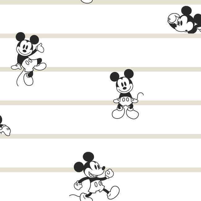 disney-mickey-mouse-stripe-wallpaper-neutral-york-wallcoverings-di0932 - York Wallcoverings Wallpaper