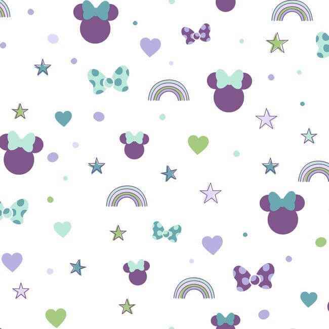 Disney Minnie Mouse Rainbow Purple Wallpaper - York Wallcoverings - DI0990