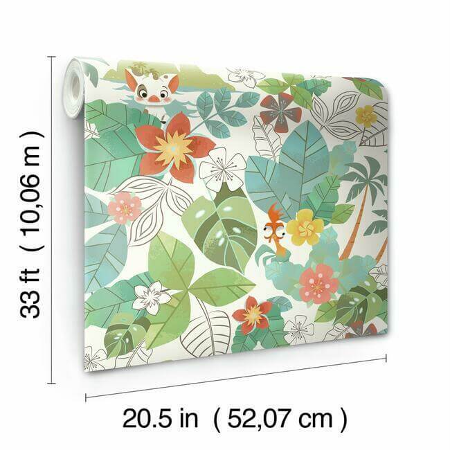 disney-moana-jungle-wallpaper-vintage-york-wallcoverings-di0995 - York Wallcoverings Wallpaper