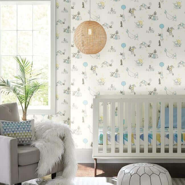 disney-winnie-the-pooh-playmates-yellow-wallpaper-york-wallcoverings-di0982 - York Wallpaper Wallpaper