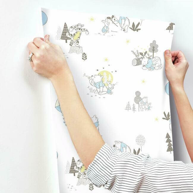 disney-winnie-the-pooh-playmates-yellow-wallpaper-york-wallcoverings-di0982 - York Wallpaper Wallpaper