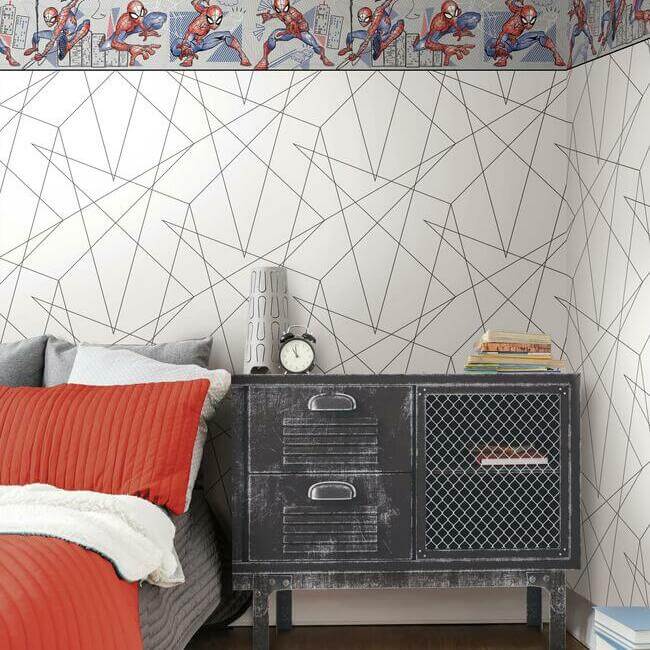 spider-man-fracture-black-wallpaper-york-wallcoverings-di0942 - York Wallpaper Wallpaper