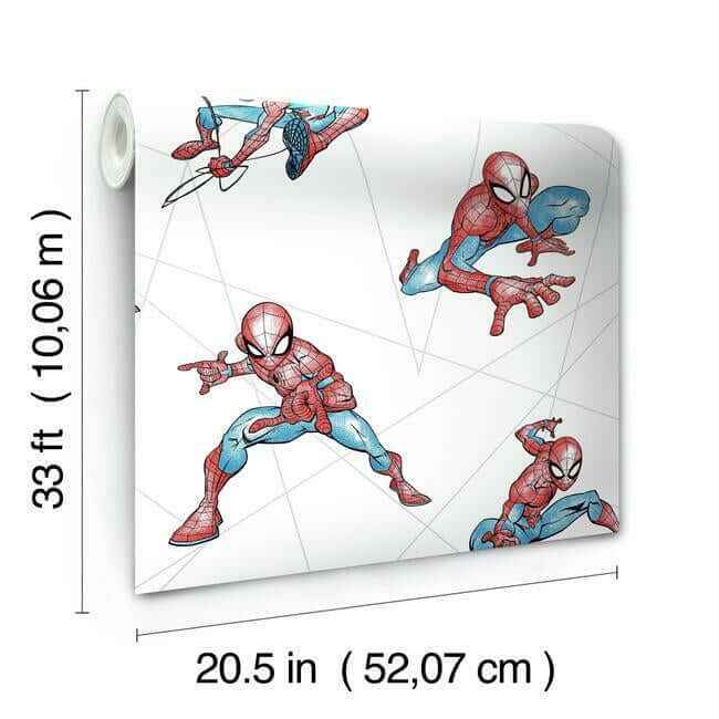 Spider-Man Fracture Blue & Grey Wallpaper - York Wallcoverings - DI0939 - York Wallcoverings Wallpaper