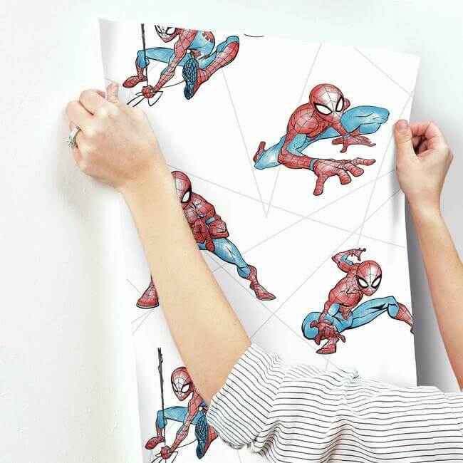 Spider-Man Fracture Blue & Grey Wallpaper - York Wallcoverings - DI0939 - York Wallcoverings Wallpaper