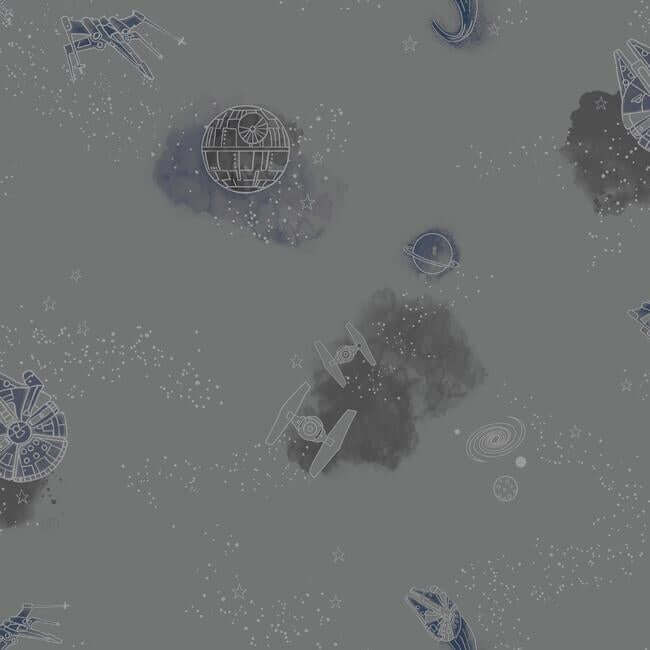 star-wars-good-night-galaxy-black-wallpaper-york-wallcoverings-di0999 - York Wallpaper Wallpaper