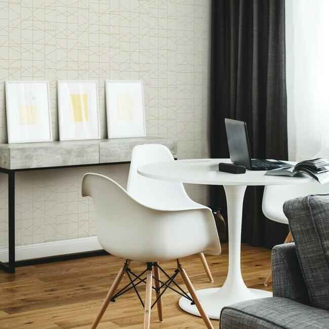 Modern Perspective Wallpaper Goldcream - York Wallcoverings - GM7543 - York Wallcoverings Wallpaper