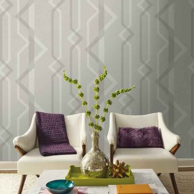 Shape Shifter Wallpaper Gateway Grey - York Wallcoverings - GM7600 - York Wallcoverings Wallpaper