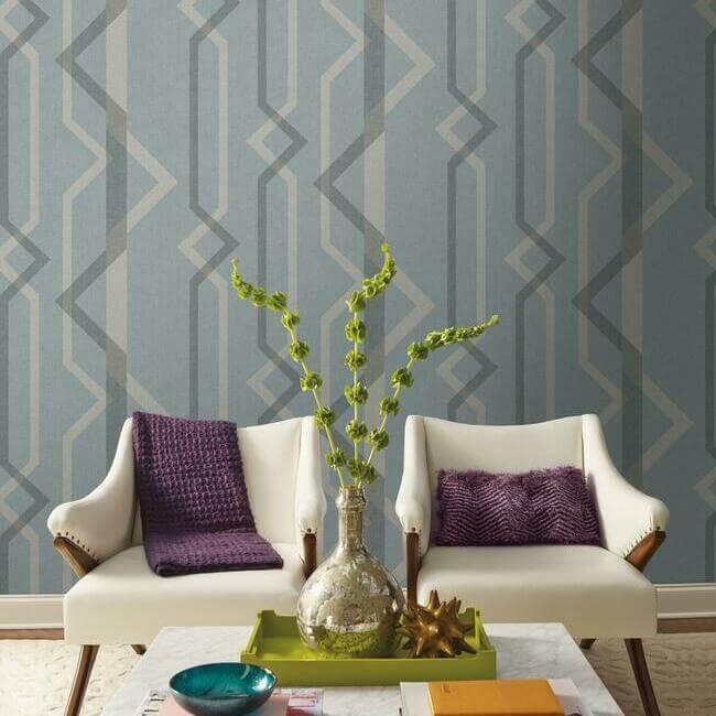 shape-shifter-blue-wallpaper-york-wallcoverings-gm7601 - York Wallpaper Wallpaper