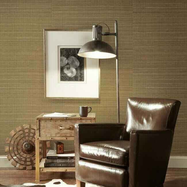 Abaca Weave Brown Wallpaper - York Wallcoverings - GL0502 - York Wallcoverings Wallpaper
