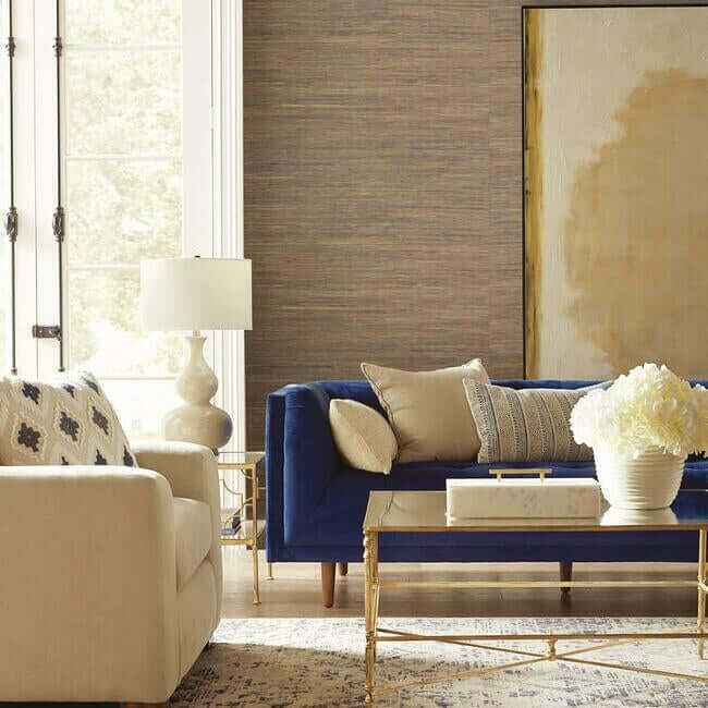Knotted Grass Brown Wallpaper - York Wallcoverings - VG4436 - York Wallcoverings Wallpaper