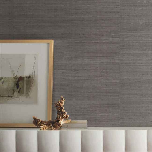 Sisal Grasscloth Silver Metallic Wallpaper - York Wallcoverings - VG4418