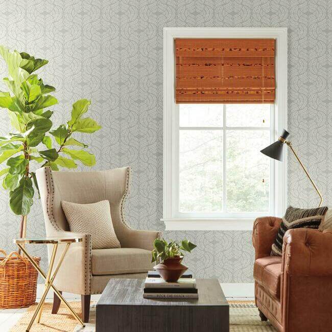fern-tile-light-grey-wallpaper-york-wallcoverings-tl1945 - York Wallpaper Wallpaper