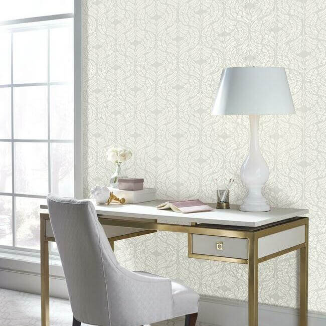 fern-tile-light-grey-wallpaper-york-wallcoverings-tl1945 - York Wallpaper Wallpaper