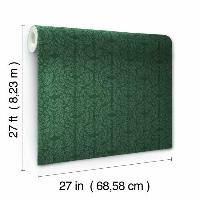fern-tile-wallpaper-dark-green-york-wallcoverings-tl1944 - York Wallcoverings Wallpaper