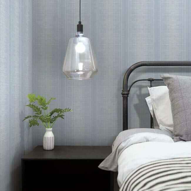 Silk Weave Stripe Blue Wallpaper - York Wallcoverings - TL1960