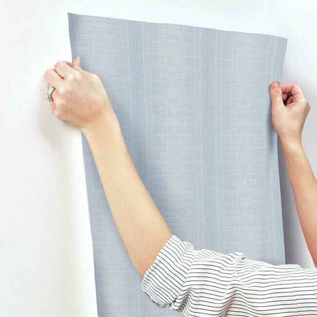 Silk Weave Stripe Blue Wallpaper - York Wallcoverings - TL1960 - York Wallcoverings Wallpaper