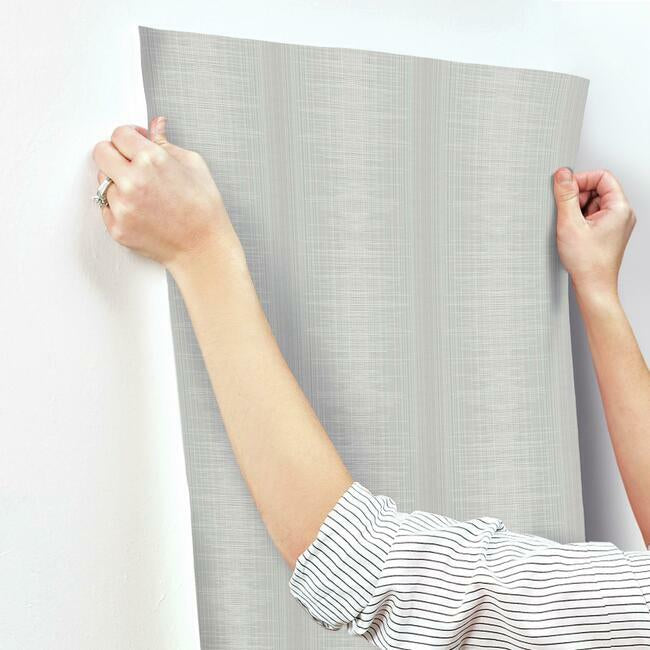 silk-weave-stripe-wallpaper-grey-york-wallcoverings-tl1961 - York Wallcoverings Wallpaper